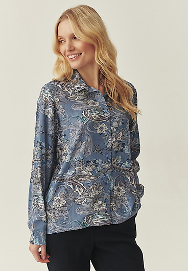 WZORZYSTA KOSZULA Z WISKOZY LENZING™ ECOVERO™ - BASILA WZORZYSTA KOSZULA Z WISKOZY LENZING™ ECOVERO™ - BASILA