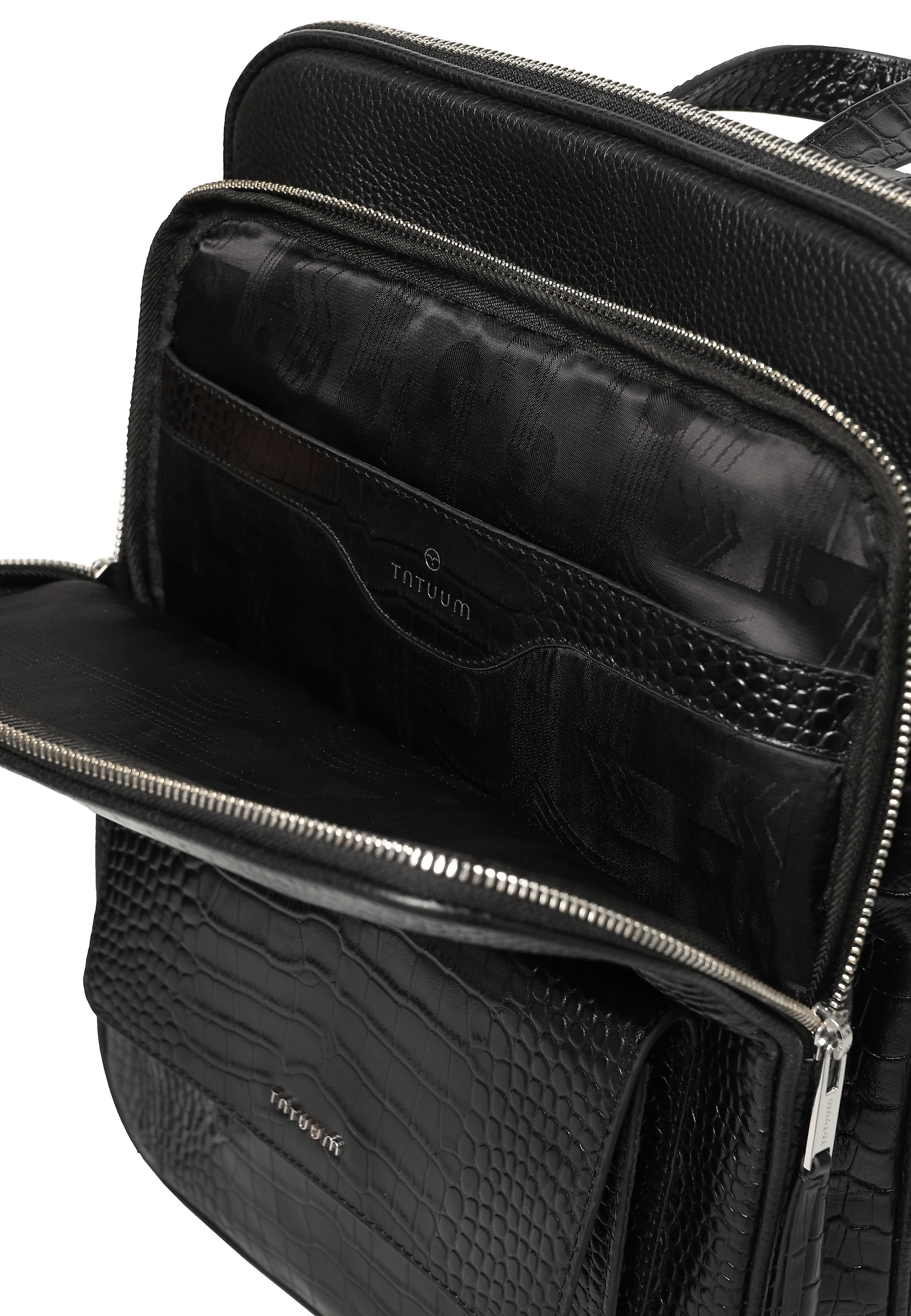 LEATHER BACKPACK WITH ANIMAL MOTIF - COBRA LEATHER BACKPACK WITH ANIMAL MOTIF - COBRA BLACK 115053
