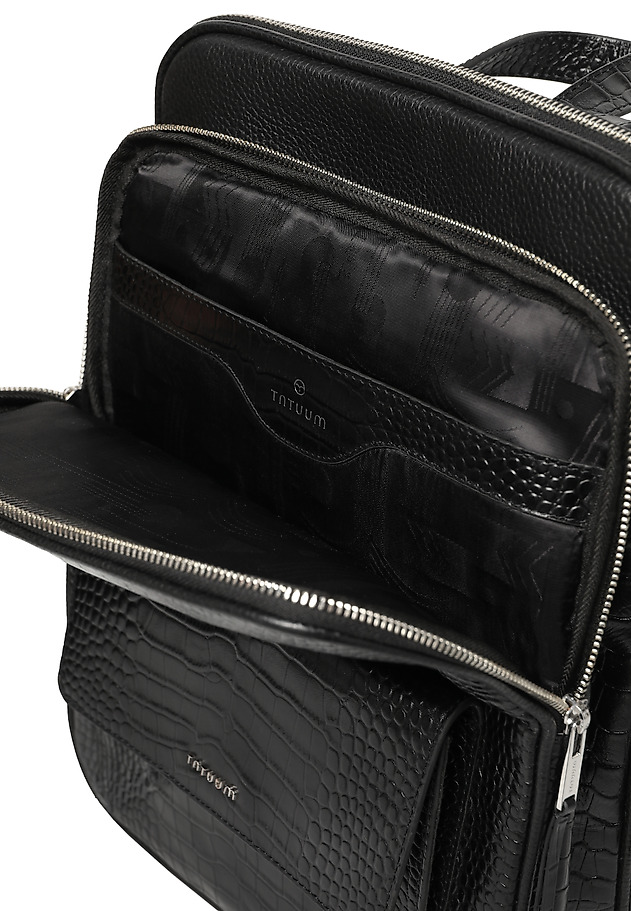 LEATHER BACKPACK WITH ANIMAL MOTIF - COBRA LEATHER BACKPACK WITH ANIMAL MOTIF - COBRA BLACK 5