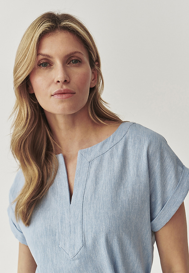 PLÁTĚNÉ ŠATY S NÁMOŘNICKOU ŠŇŮRKOU - SAMANTIKA PLÁTĚNÉ ŠATY S NÁMOŘNICKOU ŠŇŮRKOU - SAMANTIKA MODRÁ 5