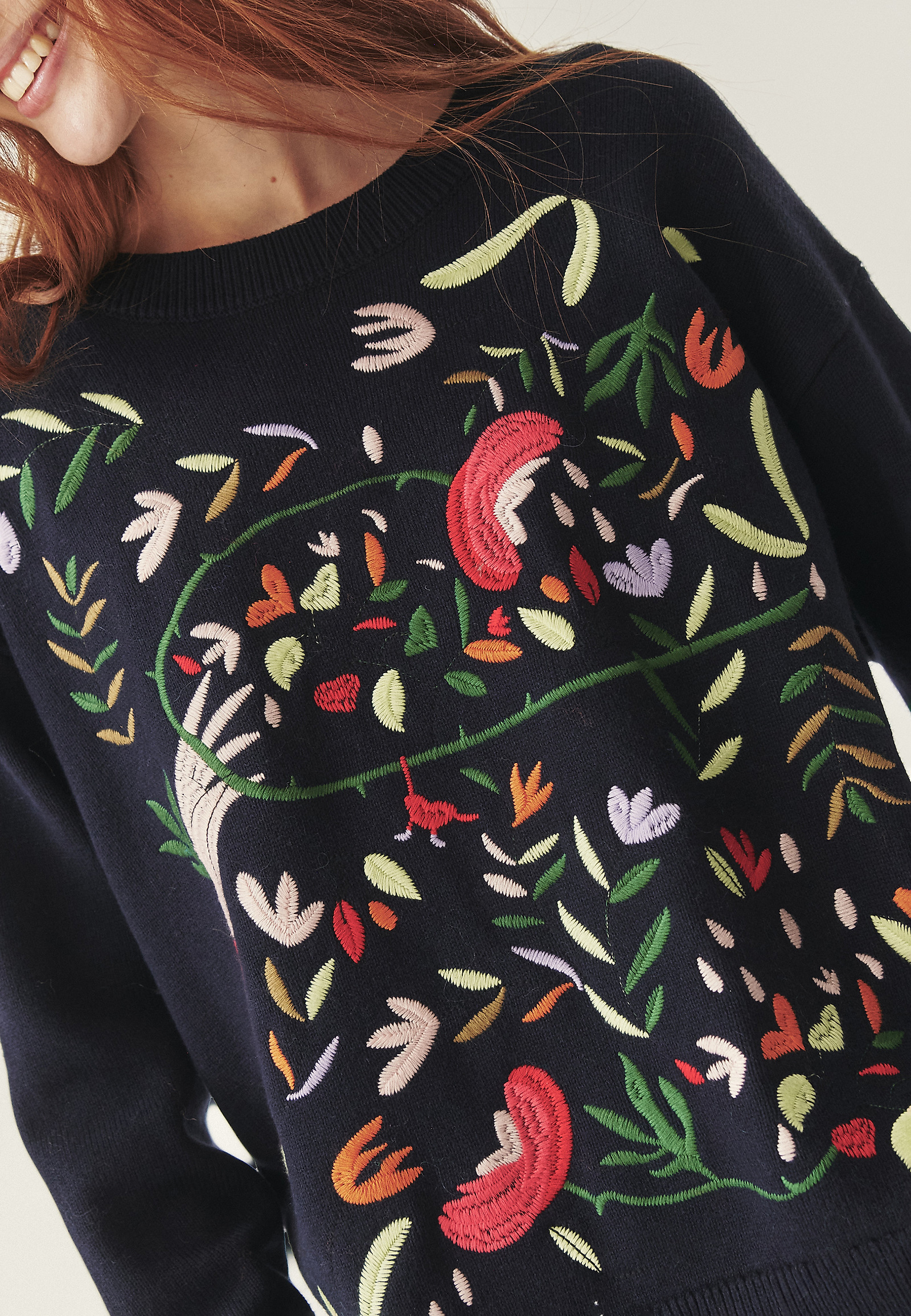 WZORZYSTY SWETER Z DOMIESZKĄ WEŁNY - ADELINE WZORZYSTY SWETER Z DOMIESZKĄ WEŁNY - ADELINE MULTIKOLOR 115532