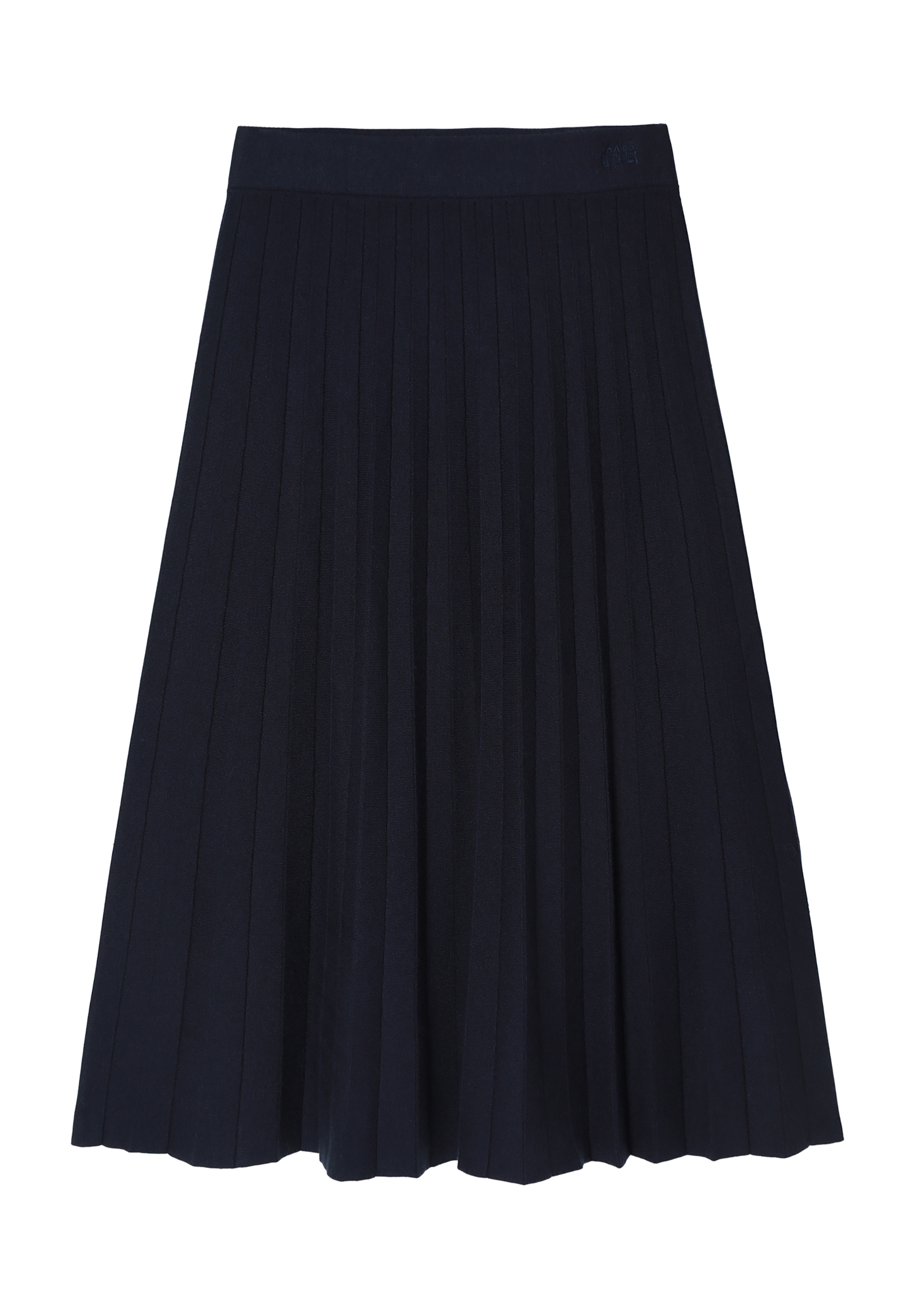 PLISOWANA SPÓDNICA Z SOLIDNEJ PRZĘDZY — WOTOLA GRANATOWY 2