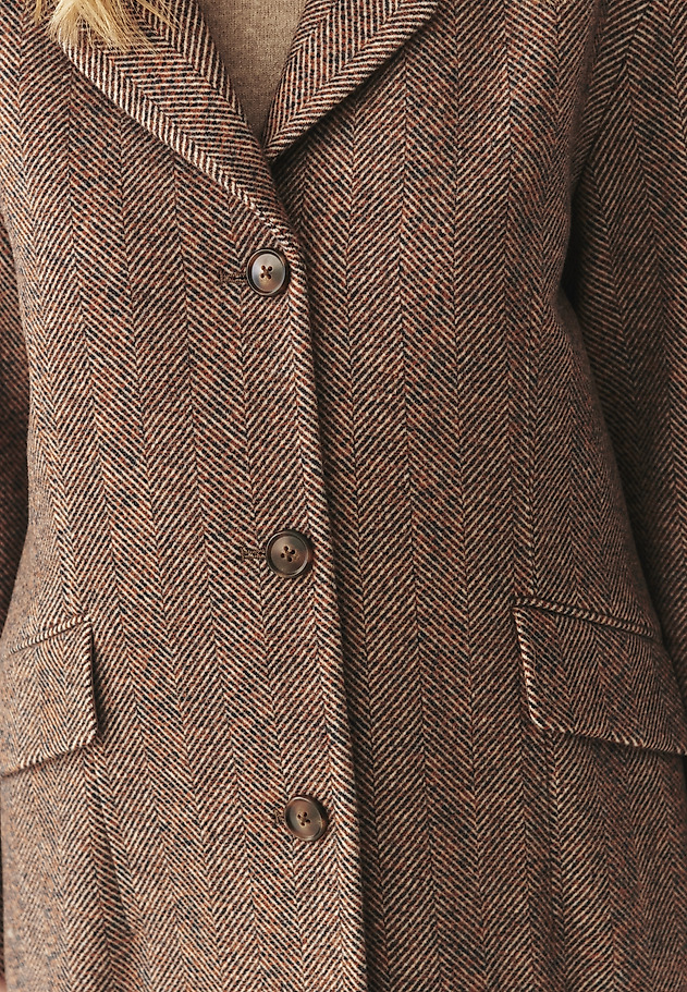 WOOL HERRINGBONE COAT - SEWI WOOL HERRINGBONE COAT - SEWI BEIGE 5