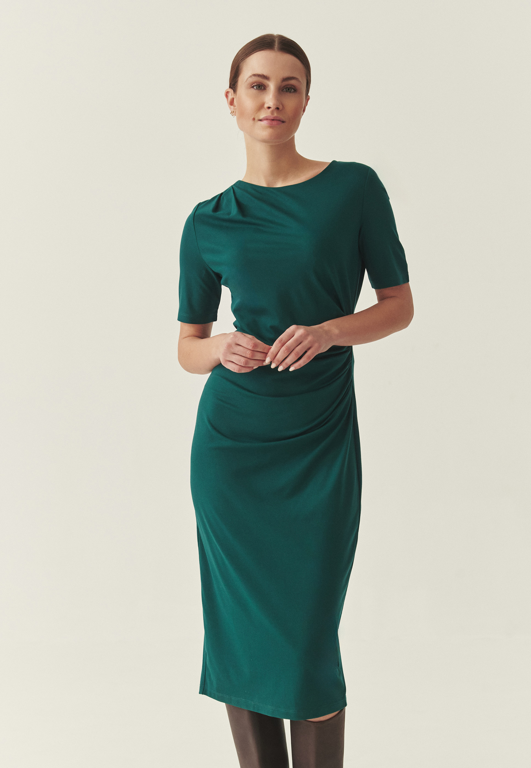 OŁÓWKOWA SUKIENKA Z MARSZCZENIAMI - PRIMROSE 1 ZIELONY 2