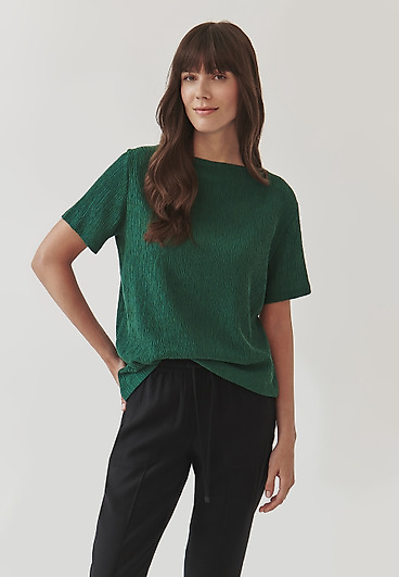 STRUKTURALNA BLUZKA DAMSKA Z KRÓTKIM RĘKAWEM - BIRMIKA STRUKTURALNA BLUZKA DAMSKA Z KRÓTKIM RĘKAWEM - BIRMIKA