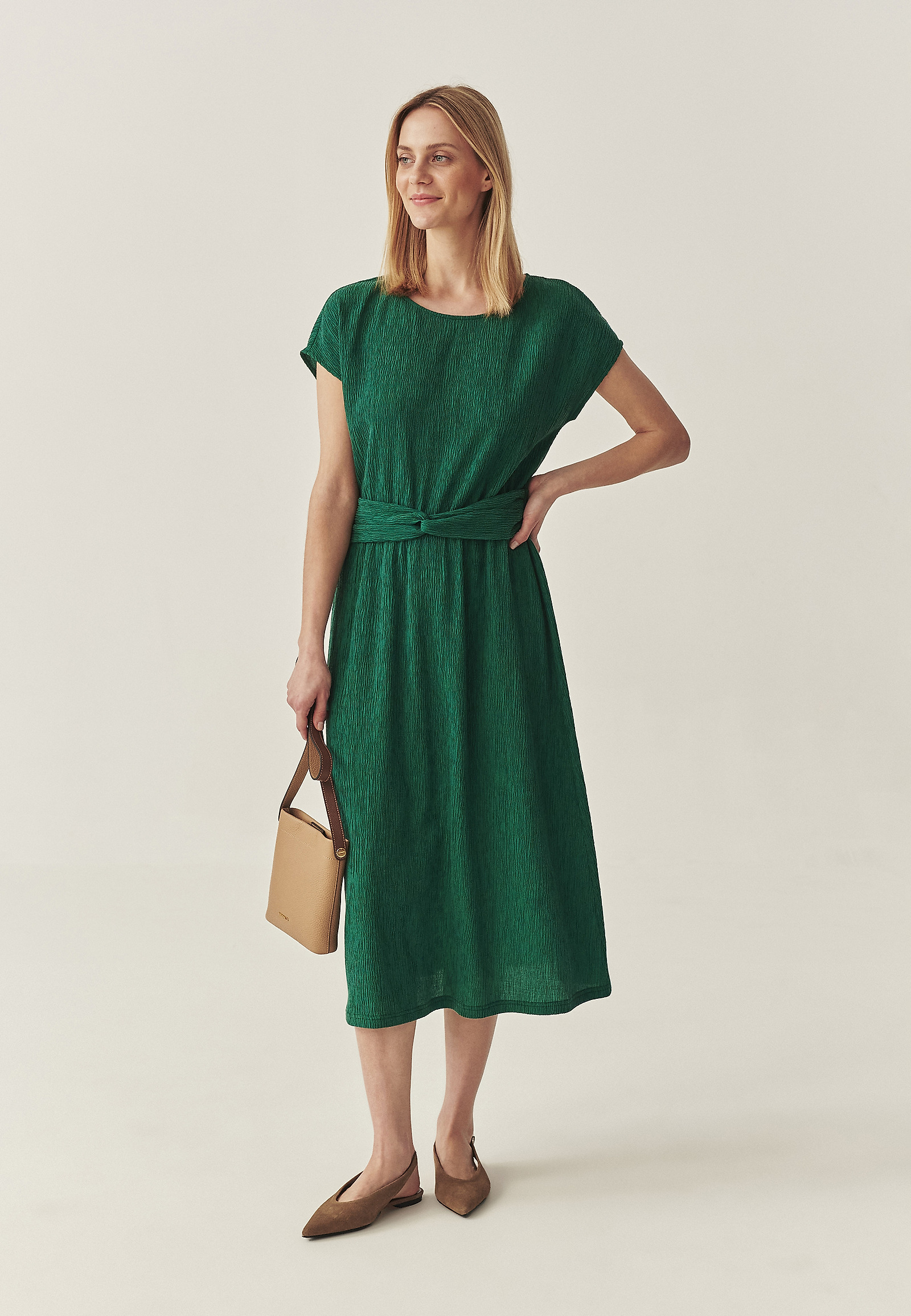 LYOCELL CREPE MIDI DRESS - GIORGIA LYOCELL CREPE MIDI DRESS - GIORGIA GREEN 114481