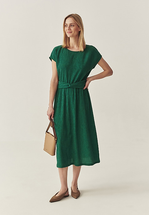 LYOCELL CREPE MIDI DRESS - GIORGIA GREEN 2