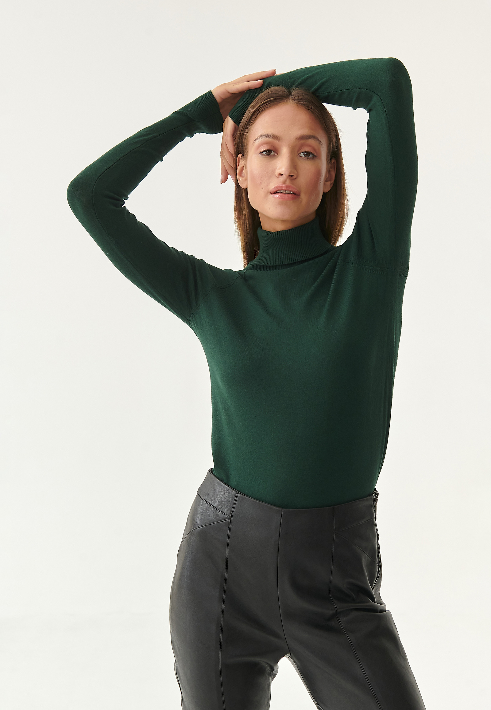 SWETER DAMSKI Z GOLFEM NEKOKI 1 SWETER DAMSKI Z GOLFEM NEKOKI 1 ZIELONY 82339