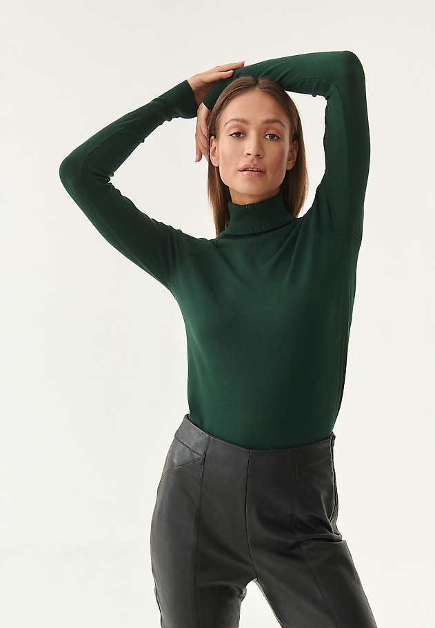 SWETER DAMSKI Z GOLFEM NEKOKI 1 SWETER DAMSKI Z GOLFEM NEKOKI 1 ZIELONY 1