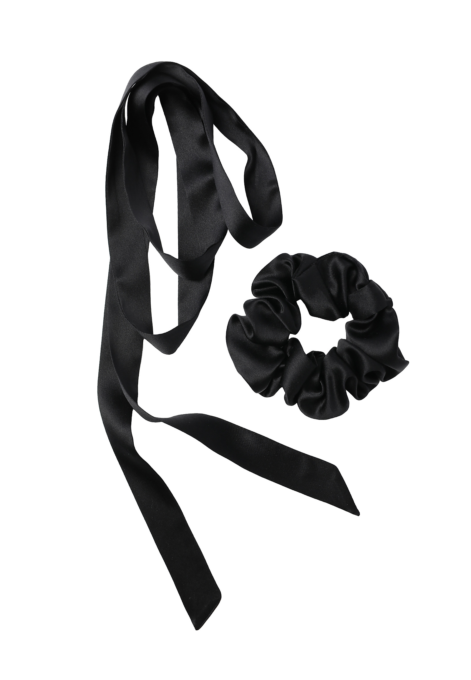 SILK HAIR SCRUNCHIE — GUMI SILK HAIR SCRUNCHIE — GUMI BLACK 103098