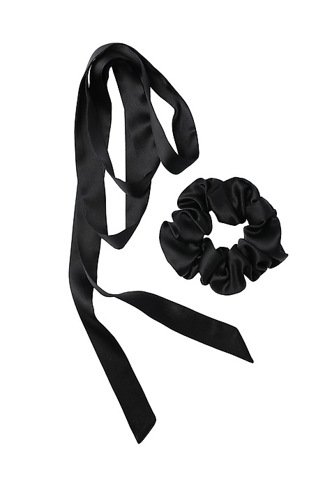 JEDWABNA SCRUNCHIE DO WŁOSÓW — GUMI CZARNY 2