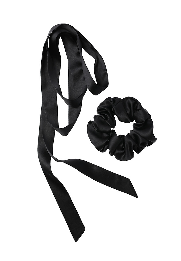 JEDWABNA SCRUNCHIE DO WŁOSÓW — GUMI JEDWABNA SCRUNCHIE DO WŁOSÓW — GUMI CZARNY 5