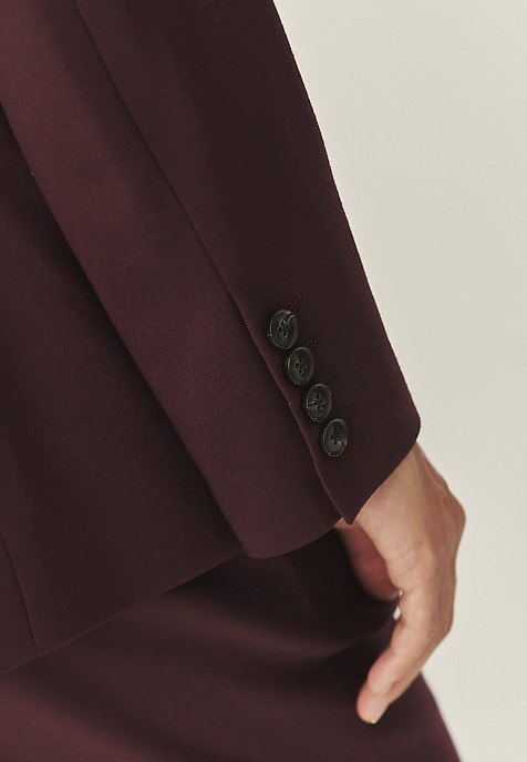 BORDOWY ŻAKIET Z WEŁNĄ - SOHO CZERWONY 2