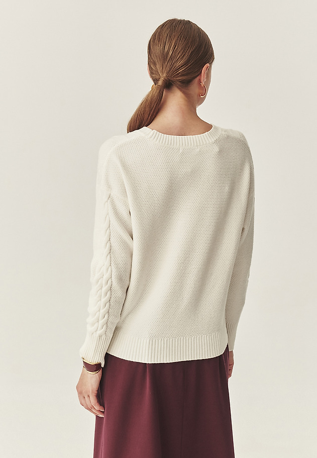 STRUCTURED JUMPER IN THICK YARN - EVERELY STRUCTURED JUMPER IN THICK YARN - EVERELY ECRU 3