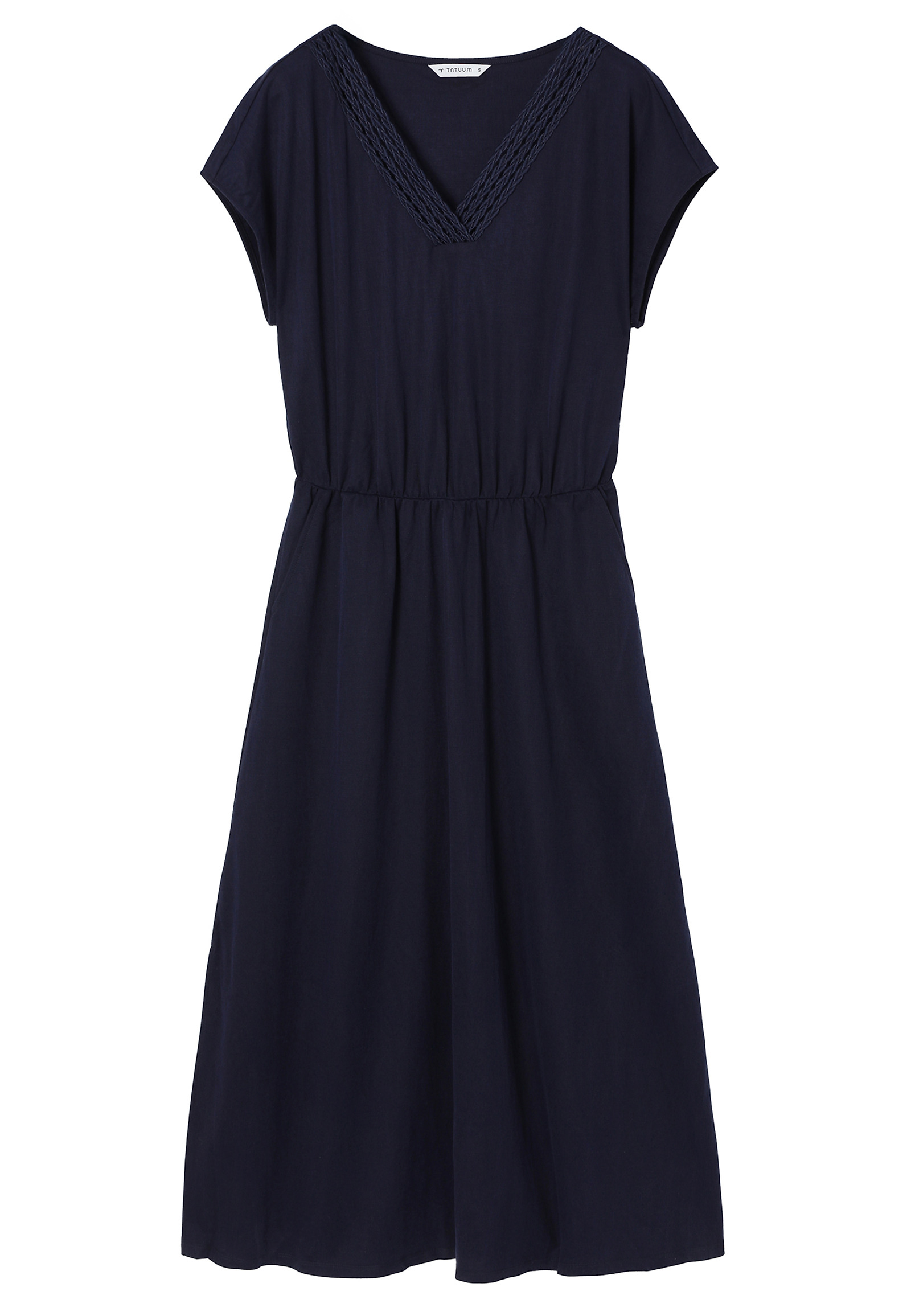 ETHEREAL DRESS WITH EMBROIDERED NECKLINE - BONNIE ETHEREAL DRESS WITH EMBROIDERED NECKLINE - BONNIE BLUE 110841