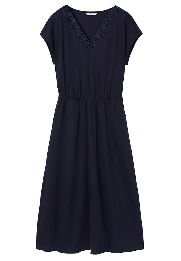 ETHEREAL DRESS WITH EMBROIDERED NECKLINE - BONNIE ETHEREAL DRESS WITH EMBROIDERED NECKLINE - BONNIE NIEBIESKI 7