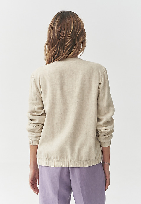 WOVEN FLAY-COTTON BOMBER — ETIA BEIGE 2
