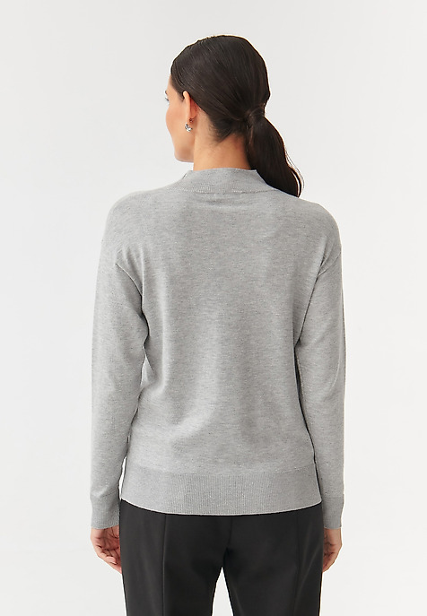 UNIVERZÁLNÍ DÁMSKÝ SVETR S POLOROLÁKEM NAWIKO 1 ŠEDÁ 2