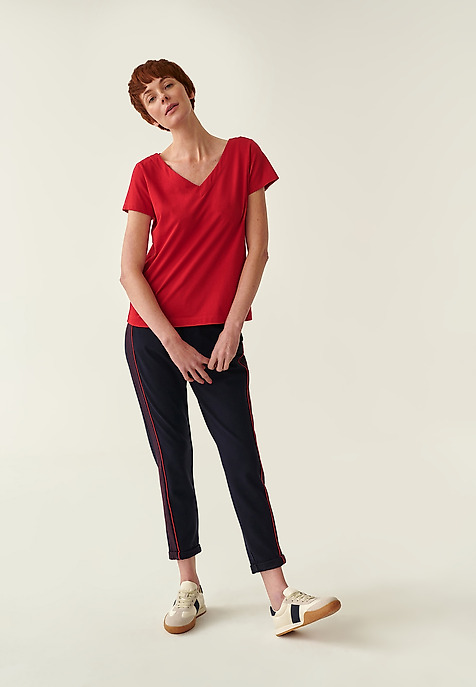 SPODNIE Z KONTRASTOWYM LAMPASEM PINO SPODNIE Z KONTRASTOWYM LAMPASEM PINO