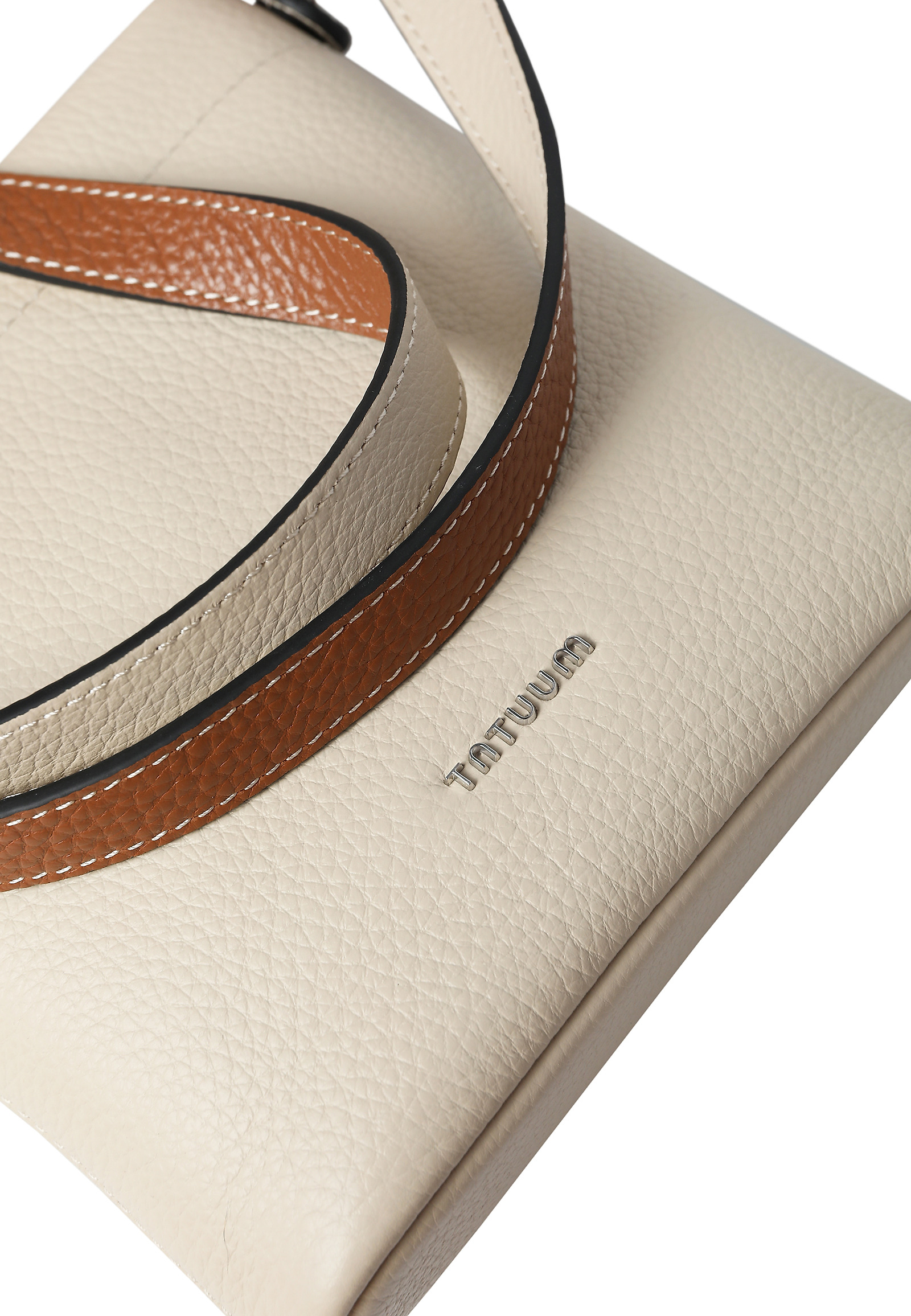 COMPACT LEATHER HANDBAG - ESSENCE COMPACT LEATHER HANDBAG - ESSENCE BEIGE 113341