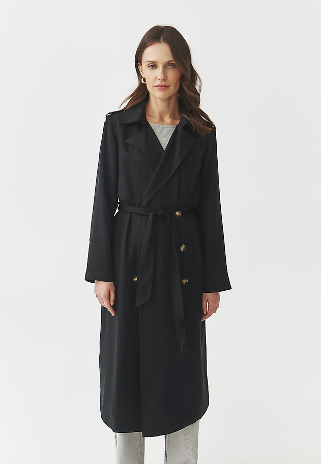CASUAL TRENCH WITH BELT — NATIS CASUAL TRENCH WITH BELT — NATIS CZARNY 2