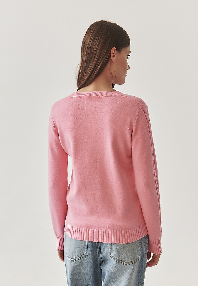 LADIES’ SWEATER IN CABLE KNIT STRUCTURE - WIRA LADIES’ SWEATER IN CABLE KNIT STRUCTURE - WIRA RÓŻOWY 4