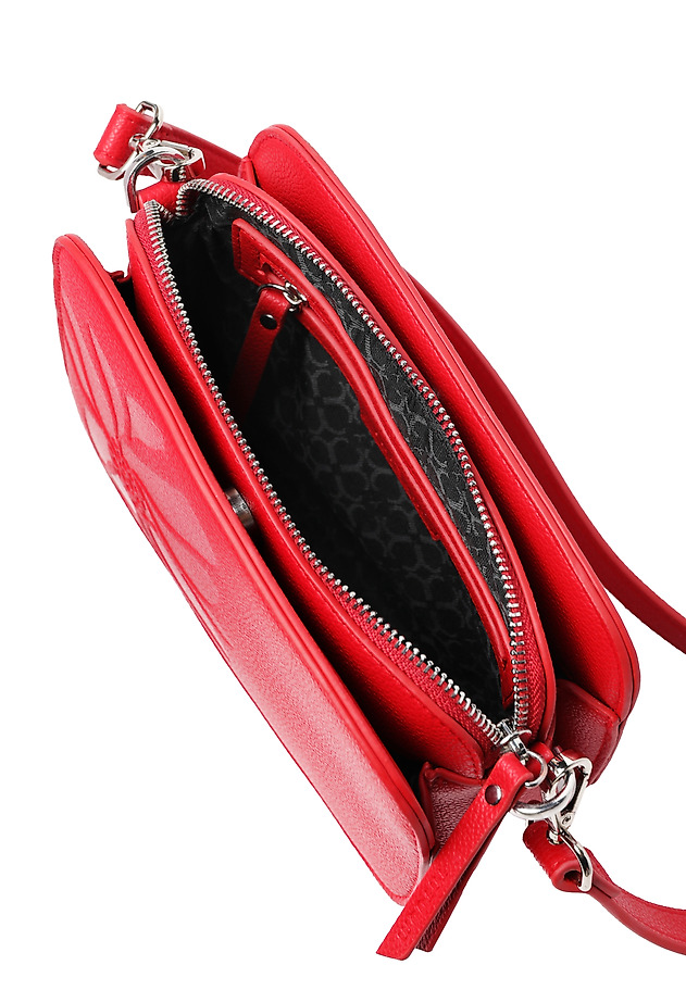 RED HANDBAG WITH FLORAL MOTIF - ROSENA RED HANDBAG WITH FLORAL MOTIF - ROSENA CZERWONY 4