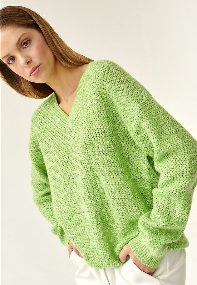 STRUKTURALNY SWETER DAMSKI LASO STRUKTURALNY SWETER DAMSKI LASO ZIELONY 6
