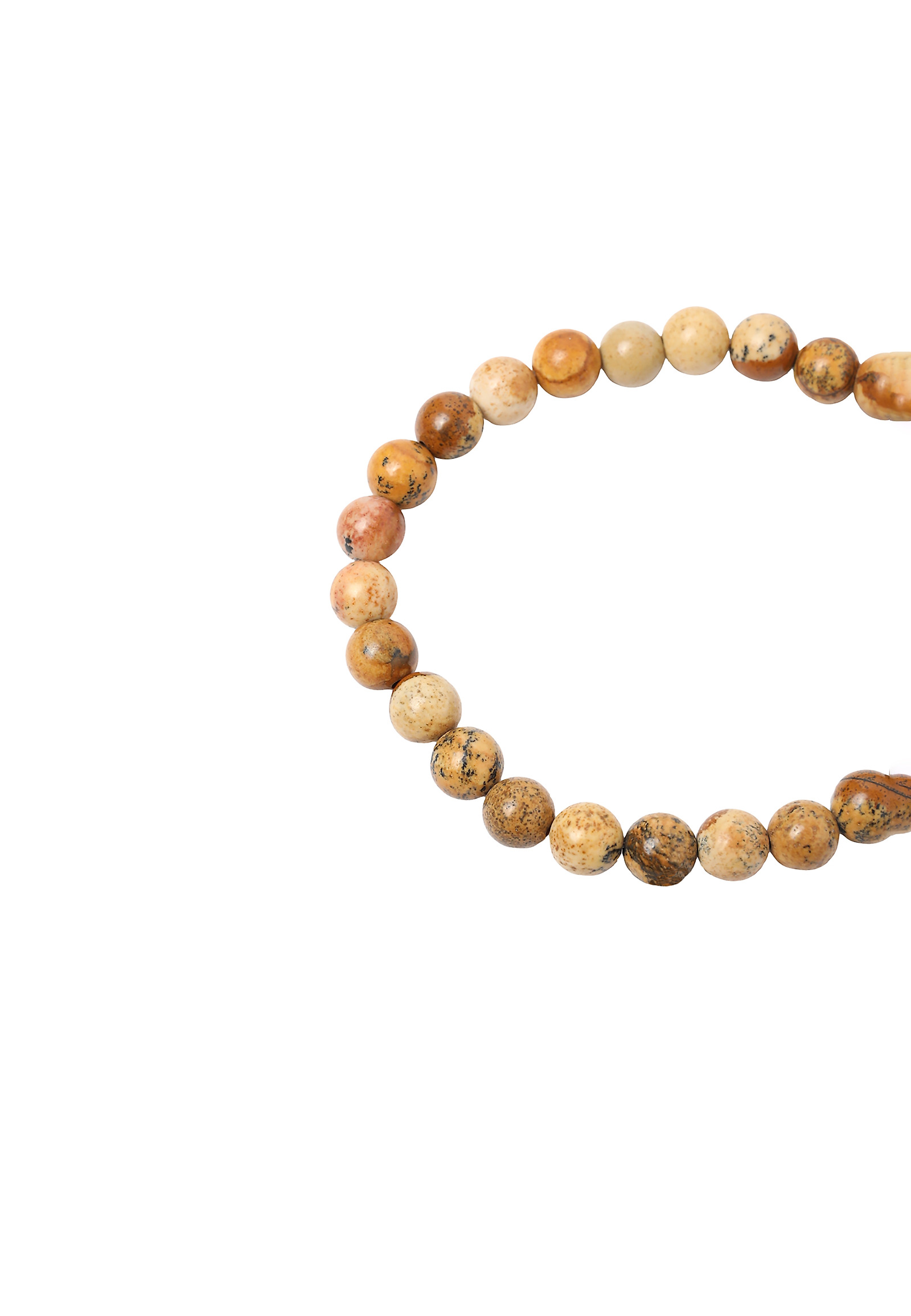 BRĂȚARĂ CU ELASTIC CU AGAT NATURAL — WELIKA BRĂȚARĂ CU ELASTIC CU AGAT NATURAL — WELIKA BEJ 100713
