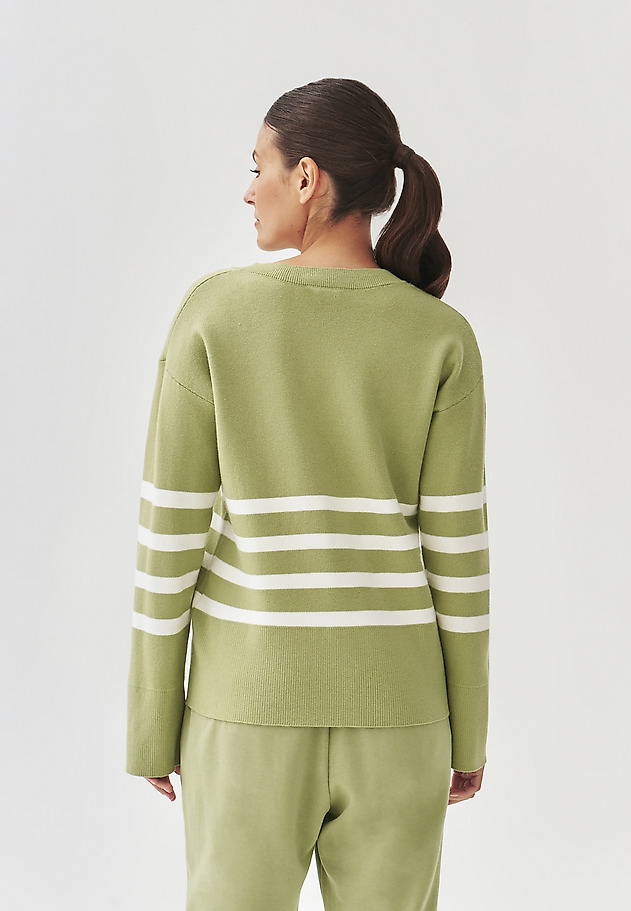 LADIES' STRIPED SWEATER - ELIANA LADIES' STRIPED SWEATER - ELIANA ZIELONY 4