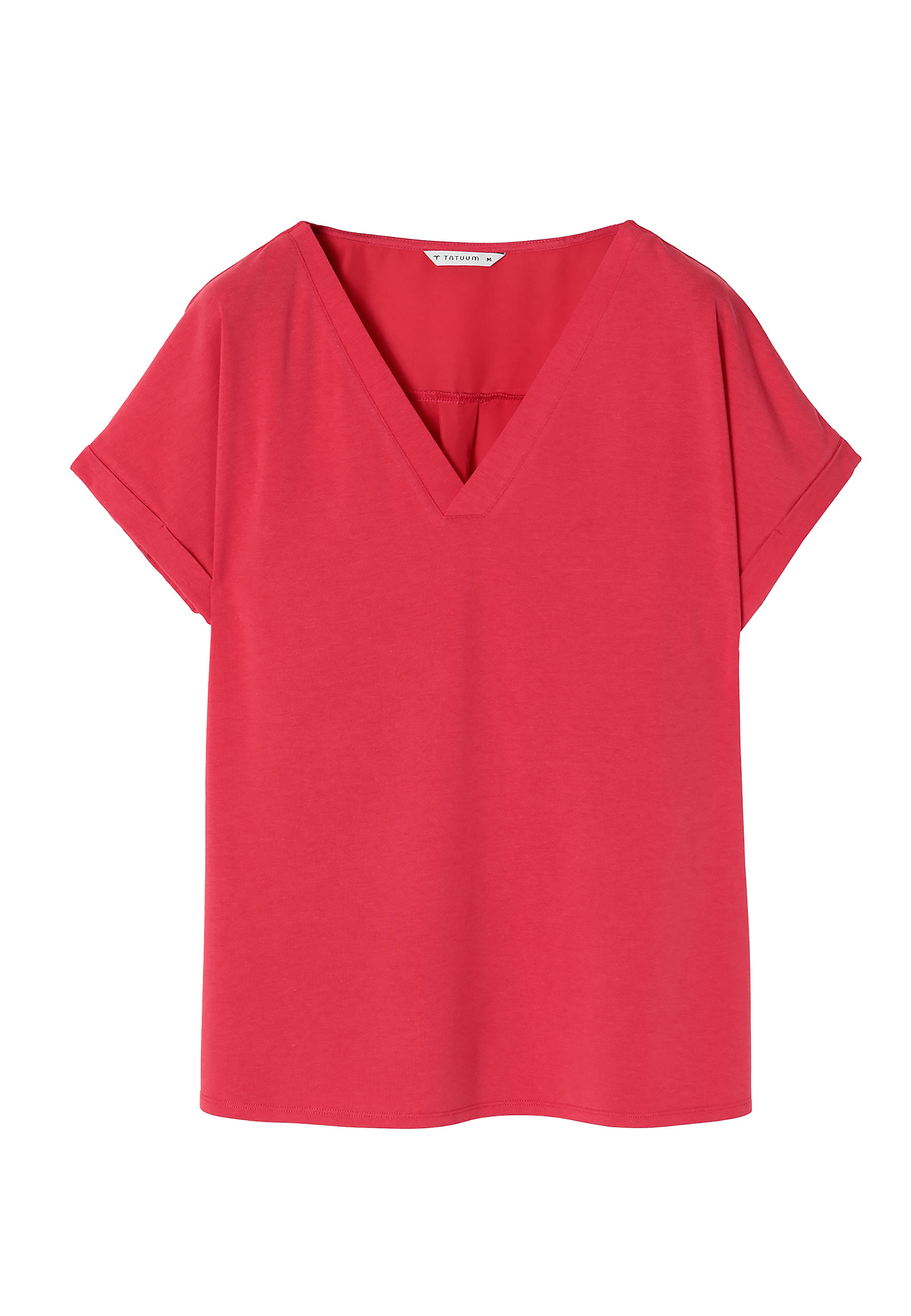 BLUZKA DAMSKA Z KRÓTKIM RĘKAWEM NUELA BLUZKA DAMSKA Z KRÓTKIM RĘKAWEM NUELA CZERWONY 88575