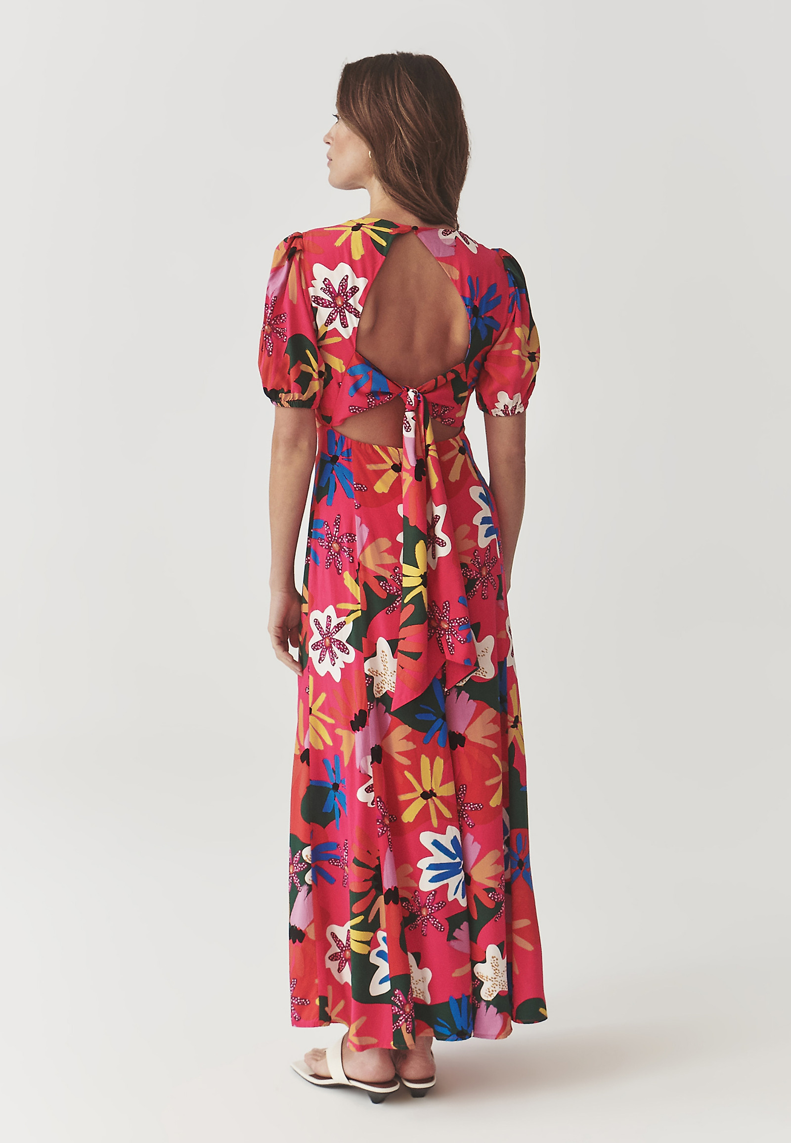 ROCHIE LUNGĂ DIN VISCOZĂ, CU MÂNECI SCURTE - LANAMIA ROCHIE LUNGĂ DIN VISCOZĂ, CU MÂNECI SCURTE - LANAMIA MULTICOLOR 98125