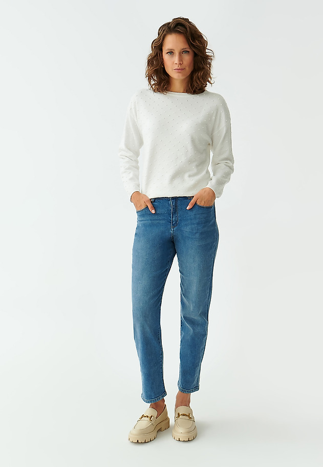 LADIES’ POLKA-DOT SWEATER EWELA LADIES’ POLKA-DOT SWEATER EWELA ECRU 2