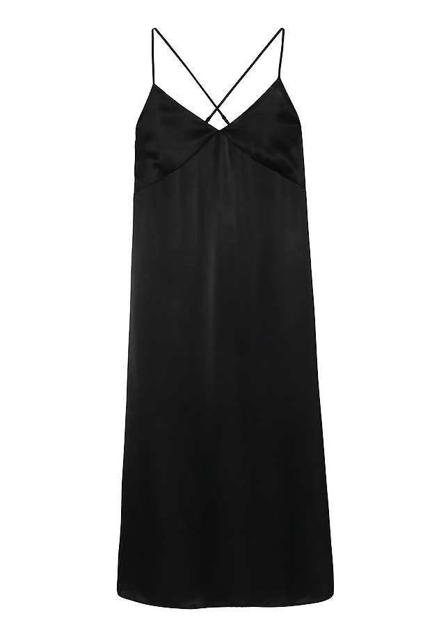 SATIN MIDI DRESS — MEI SATIN MIDI DRESS — MEI CZARNY 9