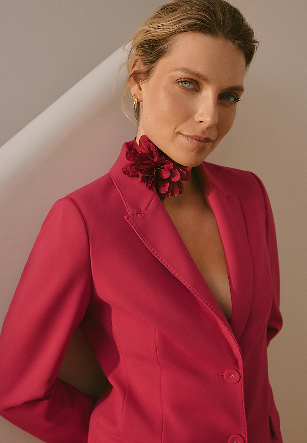 WOVEN JACKET IN FUCHSIA — LONESA 1 WOVEN JACKET IN FUCHSIA — LONESA 1 CZERWONY 1