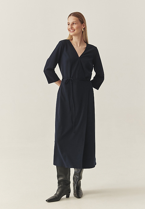 ROCHIE DIN ȚESĂTURĂ CU CROIALĂ TIP PLIC — ZEREWIANA BLEUMARIN 2
