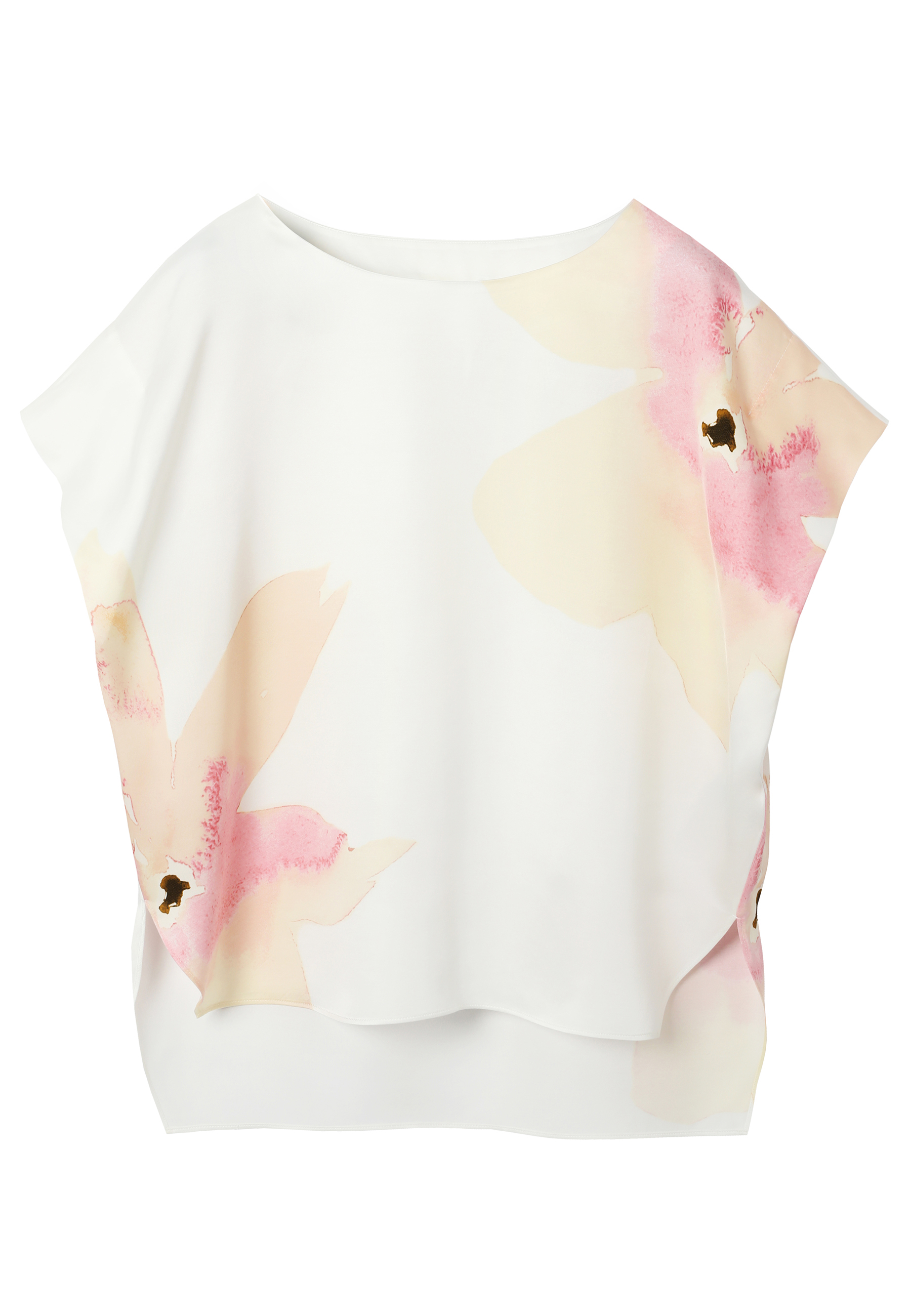 SATYNOWA BLUZKA W KWIATOWY WZÓR - IRMINA BIAŁY 2