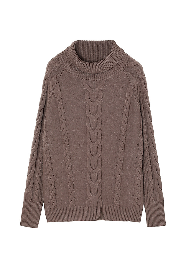 LADIES' TURTLENECK JUMPER WITH STRUCTURED PATTERN — EVEREST LADIES' TURTLENECK JUMPER WITH STRUCTURED PATTERN — EVEREST BEŻOWY 5