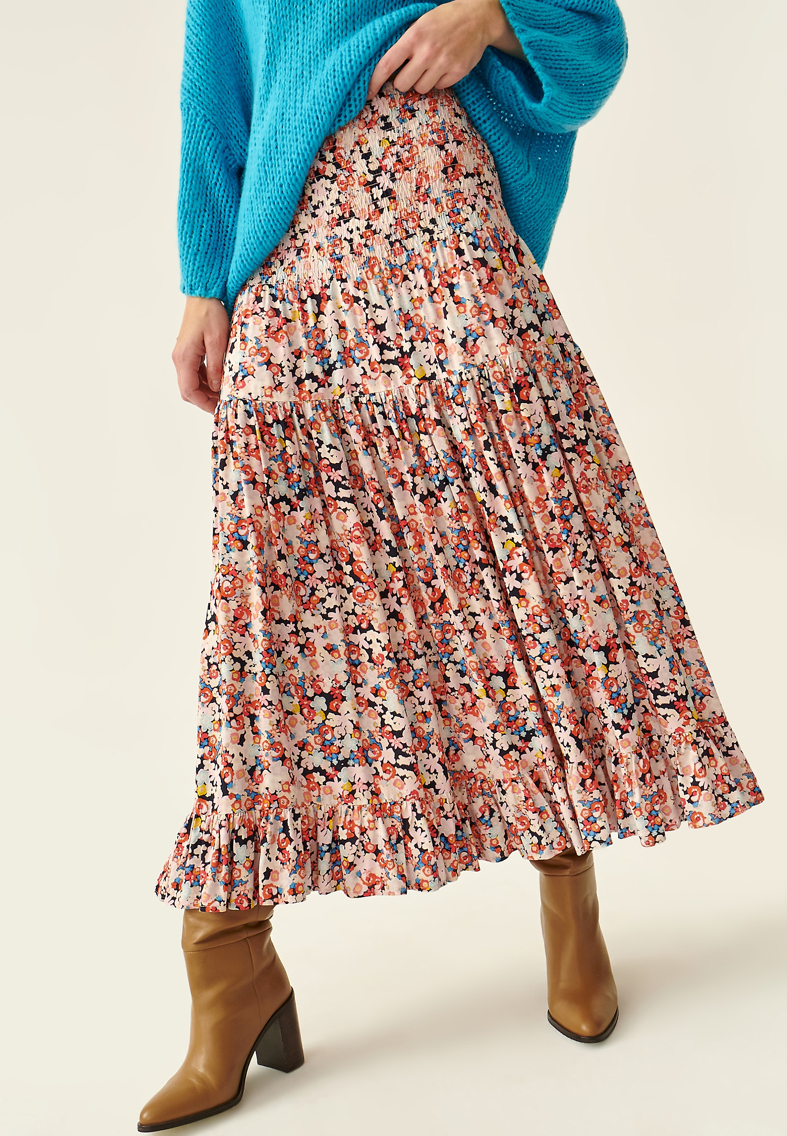 SPÓDNICA MAXI W KWIATOWY PRINT EFIA SPÓDNICA MAXI W KWIATOWY PRINT EFIA MULTIKOLOR 86450