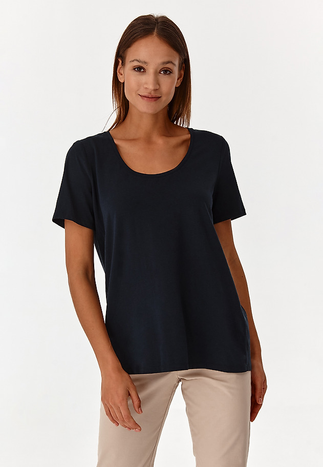 LADIES' KNITTED T-SHIRT AMO LADIES' KNITTED T-SHIRT AMO NAVY BLUE 1