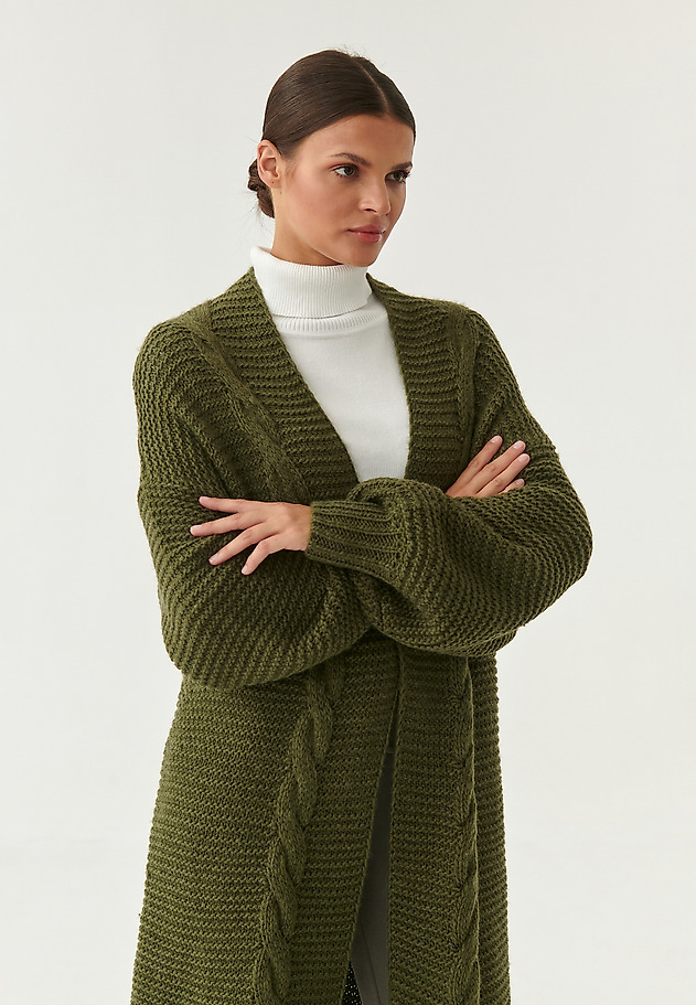 CARDIGAN DE DAMĂ, CU ÎMPLETITURĂ KLOE CARDIGAN DE DAMĂ, CU ÎMPLETITURĂ KLOE KAKI 4