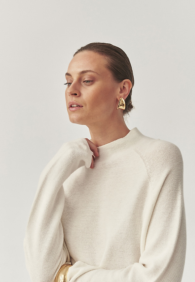 CARDIGAN CU GOLĂ ÎN FORMĂ DE JUMĂTATE DE TURTLĂ ȘI AMESTEC DE LANA - JOLIE CARDIGAN CU GOLĂ ÎN FORMĂ DE JUMĂTATE DE TURTLĂ ȘI AMESTEC DE LANA - JOLIE ECRU 4