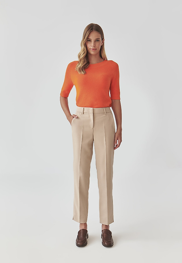 ELEGANTNÍ DÁMSKÉ PLÁTĚNÉ KALHOTY S PUKY - RIMINI ELEGANTNÍ DÁMSKÉ PLÁTĚNÉ KALHOTY S PUKY - RIMINI BÉŽOVÁ 2