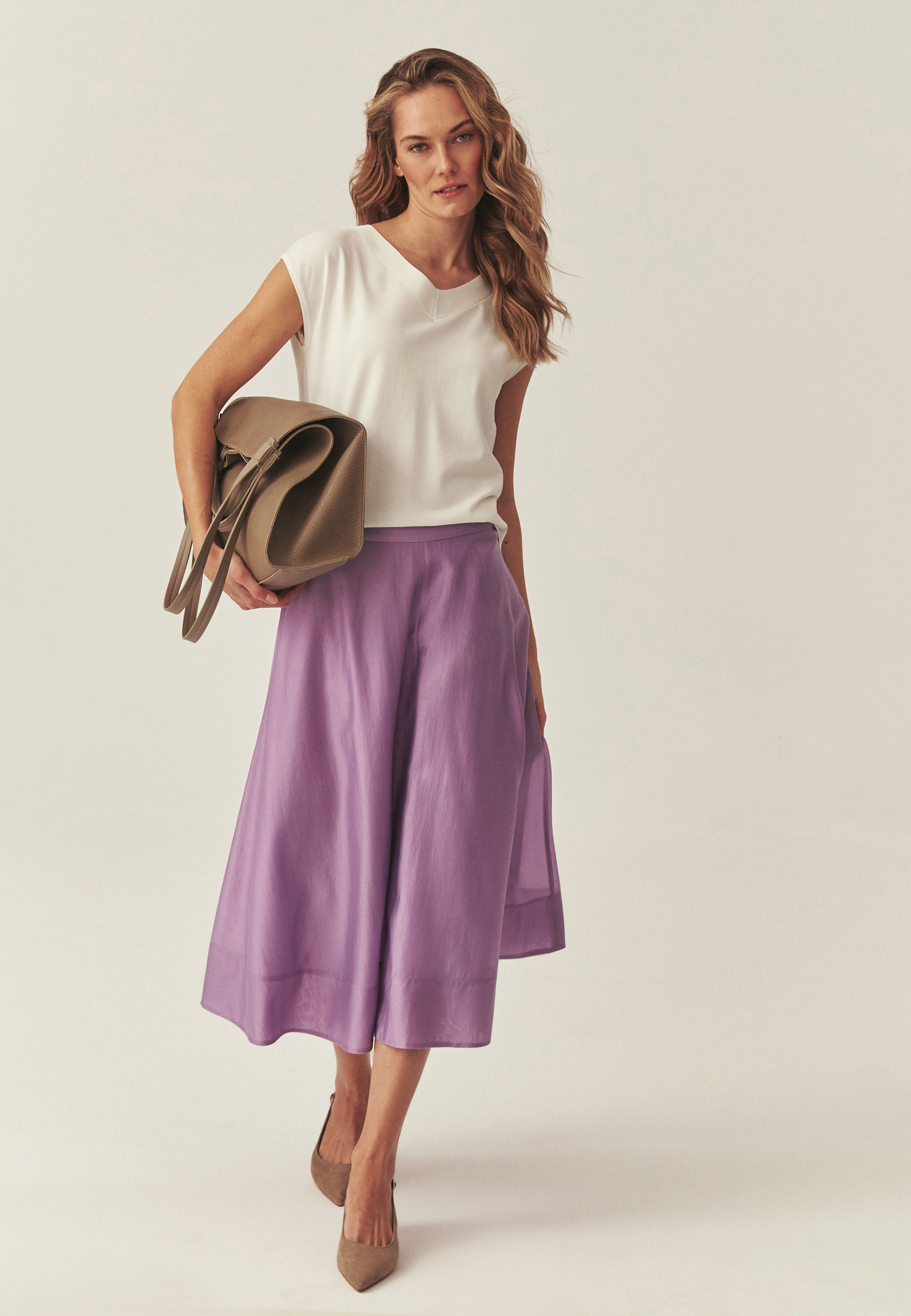 BLUZĂ DIN TRICOT CU VISCOZĂ - KANDA ALB 2