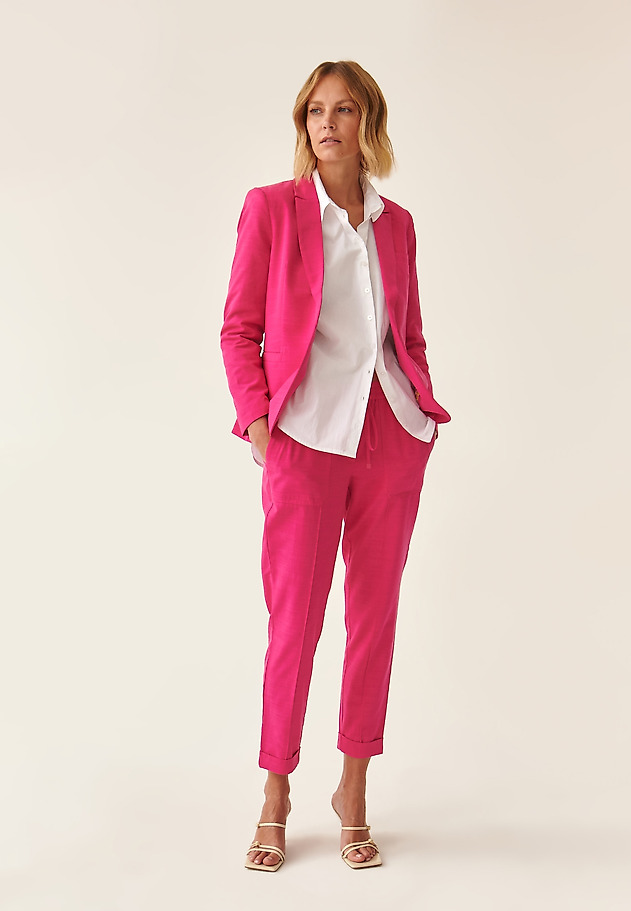 LADIES' TROUSERS WITH SEWN ON POCKETS SUMIKO LADIES' TROUSERS WITH SEWN ON POCKETS SUMIKO RÓŻOWY 1