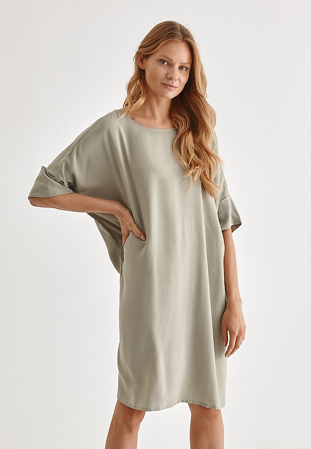 LOOSE-FITTING LADIES' DRESS TOKO LOOSE-FITTING LADIES' DRESS TOKO KHAKI 3