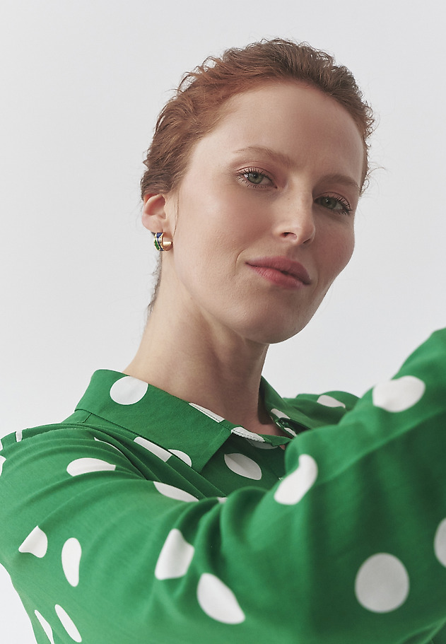 VISCOSE SHIRT WITH GREEN POLKA DOTS - DOTTA 1 VISCOSE SHIRT WITH GREEN POLKA DOTS - DOTTA 1 MULTIKOLOR 6