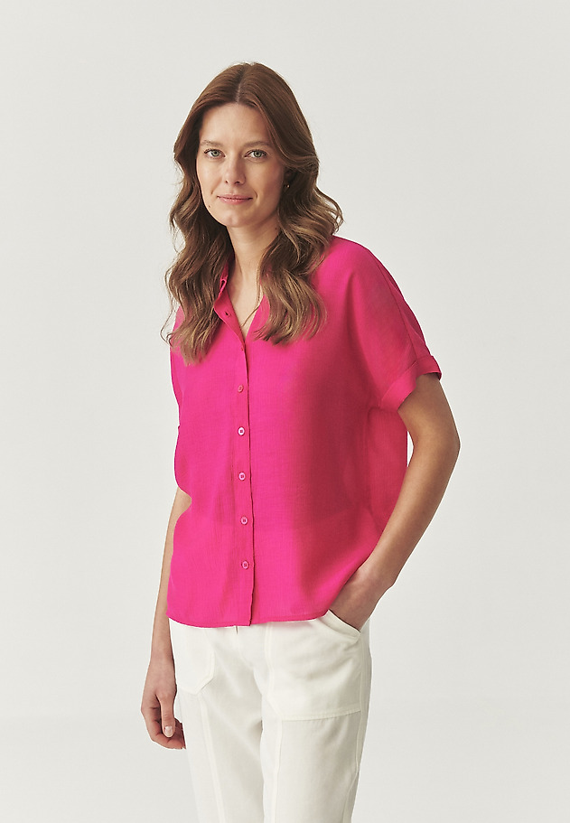 SHORT-SLEEVED WOVEN SHIRT - ZARIA SHORT-SLEEVED WOVEN SHIRT - ZARIA RÓŻOWY 2