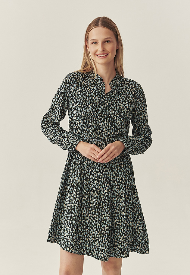 FABRIC SHIRT DRESS WITH STAND-UP COLLAR - LILI FABRIC SHIRT DRESS WITH STAND-UP COLLAR - LILI MULTICOLOR 2