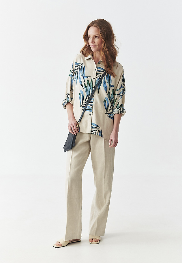 PATTERNED SHIRT WITH LINEN AND VISCOSE - SISI 1 PATTERNED SHIRT WITH LINEN AND VISCOSE - SISI 1 MULTIKOLOR 5